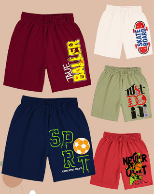 AOOSH Short For Boys Casual Printed Cotton Blend(Multicolor, Pack of 5)