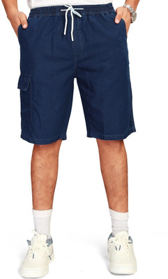 UNOSEVEN Short For Boys Casual Solid Pure Cotton(Blue, Pack of 1)