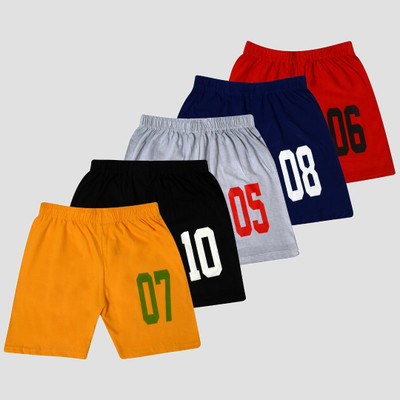 Minimo Short For Boys Casual Printed Pure Cotton(Multicolor, Pack of 5)