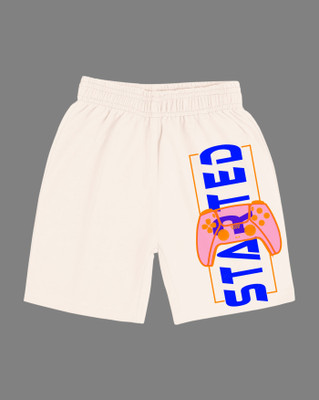 AOOSH Short For Boys Casual Printed Cotton Blend(Beige, Pack of 1)