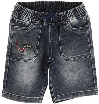Pepe Jeans Short For Boys Casual Solid Cotton Blend(Blue, Pack of 1)