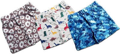 Fab C Short For Baby Boys & Baby Girls Casual Striped Cotton Blend(Blue, Pack of 3)