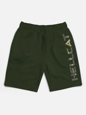 Hellcat Short For Boys Casual Printed Cotton Blend(Green, Pack of 1)