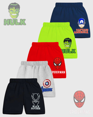 YK Marvel Short For Boys Casual Printed Cotton Blend(Multicolor, Pack of 5)