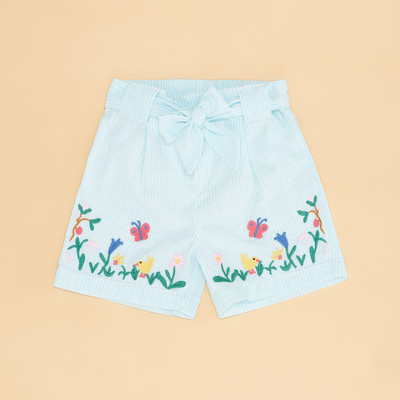 Pantaloons Baby Short For Baby Girls Casual Solid Pure Cotton(Blue, Pack of 1)