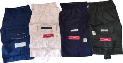 Cauchy Short For Boys & Girls Casual Self Design Cotton Blend(Multicolor, Pack of 3)