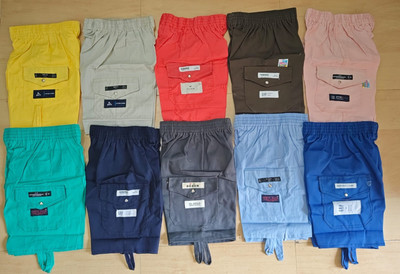 Payodhi Short For Boys & Girls Casual Solid Cotton Blend(Multicolor, Pack of 3)