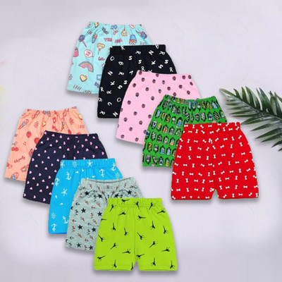COMBOWALA Short For Baby Boys & Baby Girls Casual Printed Cotton Blend(Multicolor, Pack of 10)