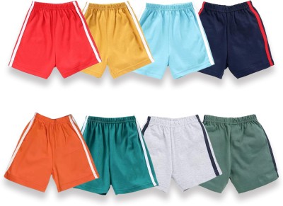 KNETLY Short For Baby Boys & Baby Girls Casual Solid Pure Cotton(Multicolor, Pack of 8)