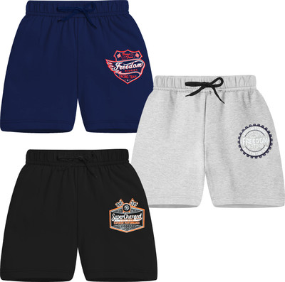 Billion Short For Boys Casual Solid Cotton Blend(Multicolor, Pack of 3)
