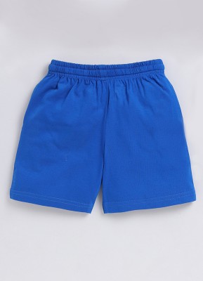 Hazelnuts Short For Boys Casual Self Design Pure Cotton(Blue, Pack of 1)