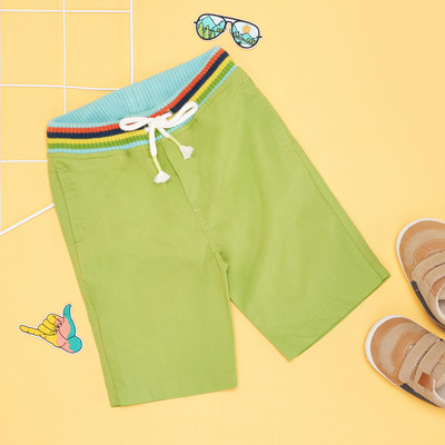 Pantaloons Baby Short For Baby Boys Casual Solid Cotton Blend(Green, Pack of 1)