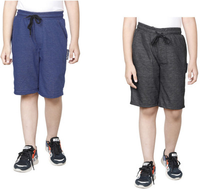 IndiWeaves Short For Boys Casual Solid Polyester(Multicolor, Pack of 2)