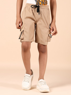 V-MART Short For Boys Casual Solid Cotton Blend(Beige, Pack of 1)