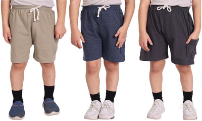 Frang Short For Baby Boys Casual Self Design Pure Cotton(Multicolor, Pack of 3)
