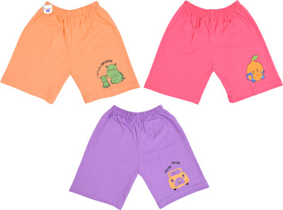 BabyToons Short For Baby Boys & Baby Girls Casual Printed Cotton Blend(Multicolor, Pack of 3)