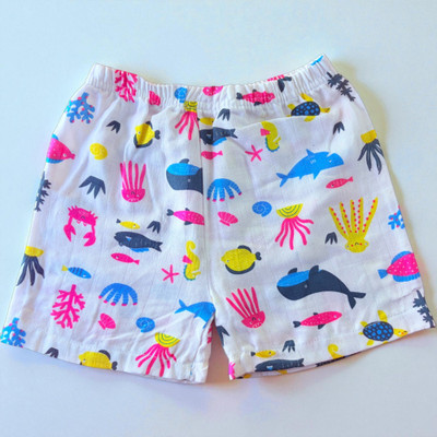 RBCPON Short For Baby Boys & Baby Girls Casual Animal Print Pure Cotton(White, Pack of 1)