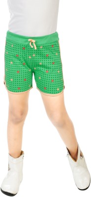 TinyToes Short For Girls Casual Printed Pure Cotton(Green, Pack of 1)