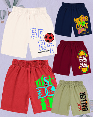 AOOSH Short For Boys Casual Printed Cotton Blend(Multicolor, Pack of 5)