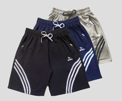 Ticoss Short For Boys Casual Striped Polyester(Multicolor, Pack of 3)