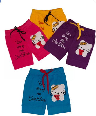 vknksk Short For Baby Boys & Baby Girls Casual Printed Cotton Blend(Multicolor, Pack of 3)