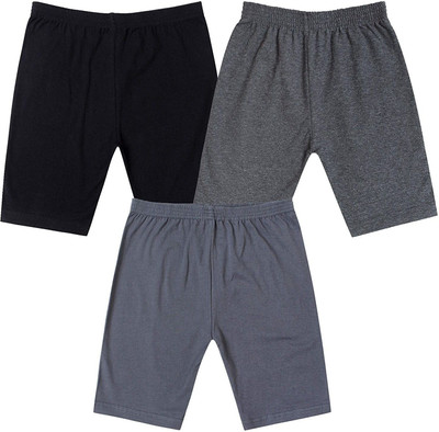 NEEORT TREND Short For Boys & Girls Casual Solid Cotton Blend(Multicolor, Pack of 3)