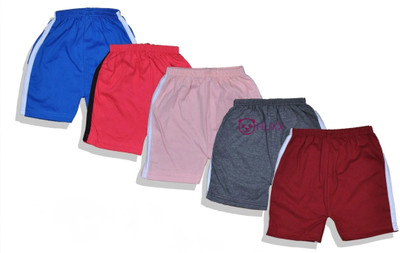 HUXX Short For Boys & Girls Casual Solid Pure Cotton(Multicolor, Pack of 5)