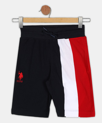 U.S. POLO ASSN. Short For Boys Casual Colorblock Pure Cotton(Blue, Pack of 1)