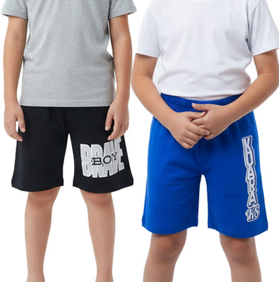 TEXFRESH Short For Boys Casual Self Design Pure Cotton(Multicolor, Pack of 2)