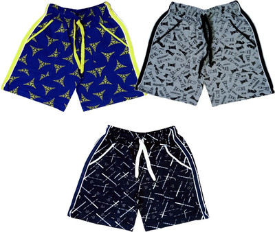INCRAFTS Short For Boys & Girls Sports Printed Cotton Blend(Multicolor, Pack of 3)