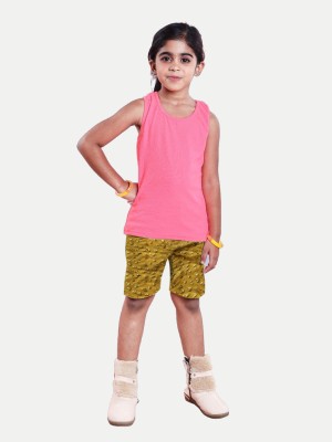 Rad prix Short For Girls Casual Printed Pure Cotton(Green, Pack of 1)