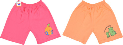 BabyToons Short For Baby Boys & Baby Girls Casual Printed Cotton Blend(Pink, Pack of 2)