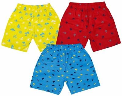 Luke and Lilly Short For Boys Casual Printed Pure Cotton(Multicolor, Pack of 3)