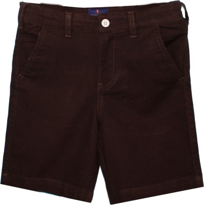 KiddoPanti Short For Boys Casual Solid Cotton Lycra(Brown, Pack of 1)