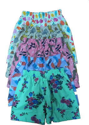 New Ladies Zone Short For Girls Casual Printed Pure Cotton(Dark Blue, Pack of 5)