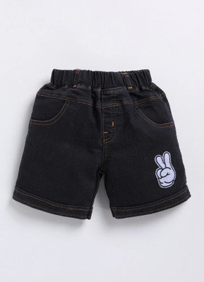 WOLF KING Short For Boys Casual Dyed/Washed Denim, Cotton Blend(Blue, Pack of 1)