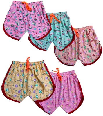 KNETLY Short For Baby Boys & Baby Girls Casual Printed Cotton Blend(Multicolor, Pack of 5)