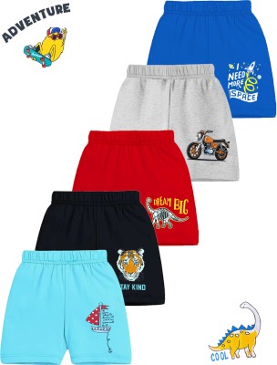 Kuchipoo Short For Boys Casual Printed Cotton Blend(Multicolor, Pack of 5)