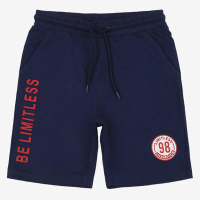 PROVOGUE Short For Boys Casual Solid Cotton Blend(Dark Blue, Pack of 1)