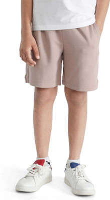 Rare Ones Short For Boys Casual Solid Cotton Blend(Beige, Pack of 1)