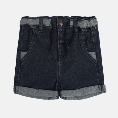 MINI KLUB Short For Baby Boys Casual Solid Cotton Blend(Blue, Pack of 1)