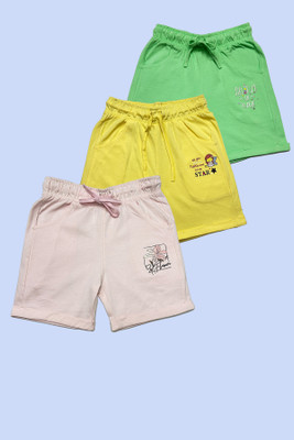 24 Street Short For Boys Casual Solid Pure Cotton(Multicolor, Pack of 3)