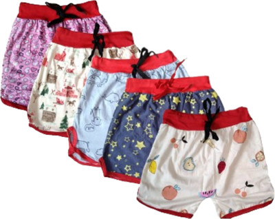 YADASS Short For Girls Casual Printed Cotton Blend(Multicolor, Pack of 5)