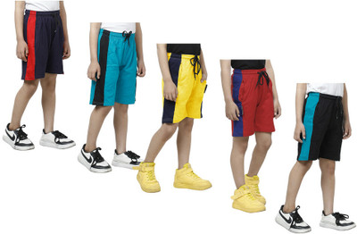 Indistar Short For Boys Casual Solid Pure Cotton(Multicolor, Pack of 5)