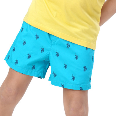 U.S. POLO ASSN. Short For Boys Casual Printed Cotton Blend(Blue, Pack of 1)