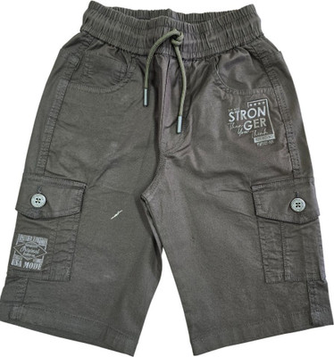 PUPPETNX Short For Boys Sports Solid Pure Cotton(Grey, Pack of 1)