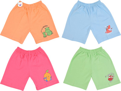 BabyToons Short For Baby Boys & Baby Girls Casual Printed Cotton Blend(Multicolor, Pack of 4)