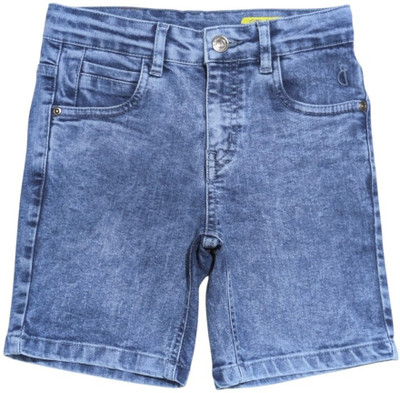GINI & JONY Short For Boys Casual Dyed/Washed Pure Cotton(Blue, Pack of 1)
