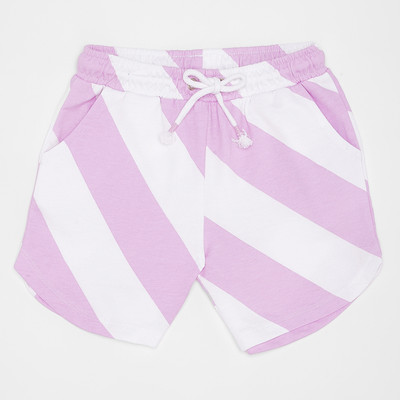 Pantaloons Junior Short For Girls Casual Printed Cotton Blend(White, Purple, Pack of 1)