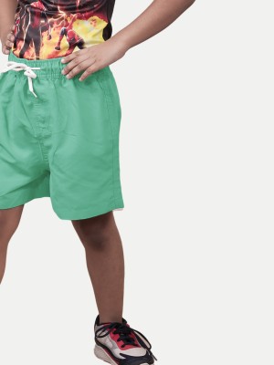 Rad prix Short For Boys Casual Solid Pure Cotton(Light Green, Pack of 1)